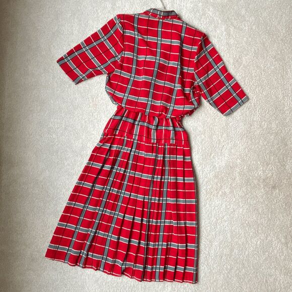 VTG 80s Red Plaid Jonathan Martin Dress | Anime School Girl Costume M - Picture 6 of 8